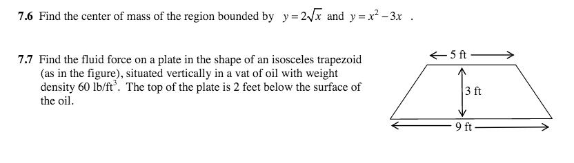 Solved Find the center of mass of the region bounded by y = | Chegg.com