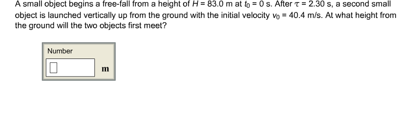Solved A small object begins a free-fall from a height of H | Chegg.com