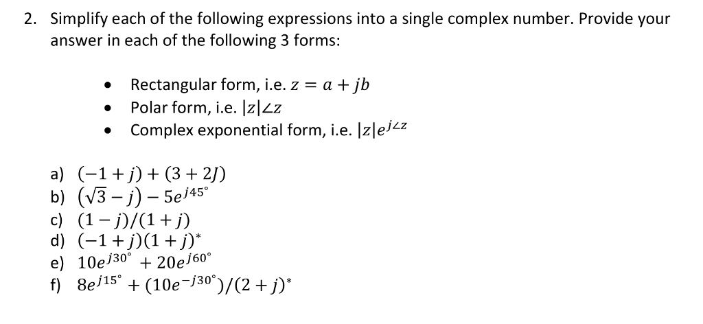 Solved Simplify Each Of The Following Expressions Into A | Chegg.com