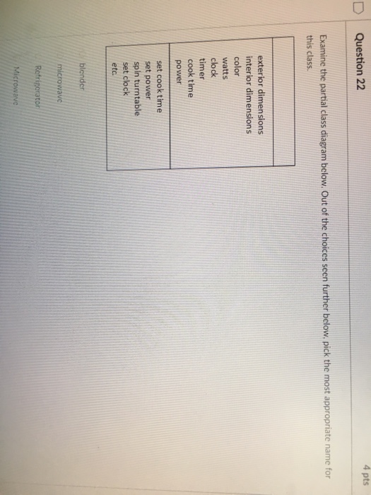 Solved Examine the partial class diagram below. Out of the | Chegg.com
