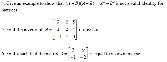 Solved Consider the following matrices: A = 3 2 1 B = [2 | Chegg.com