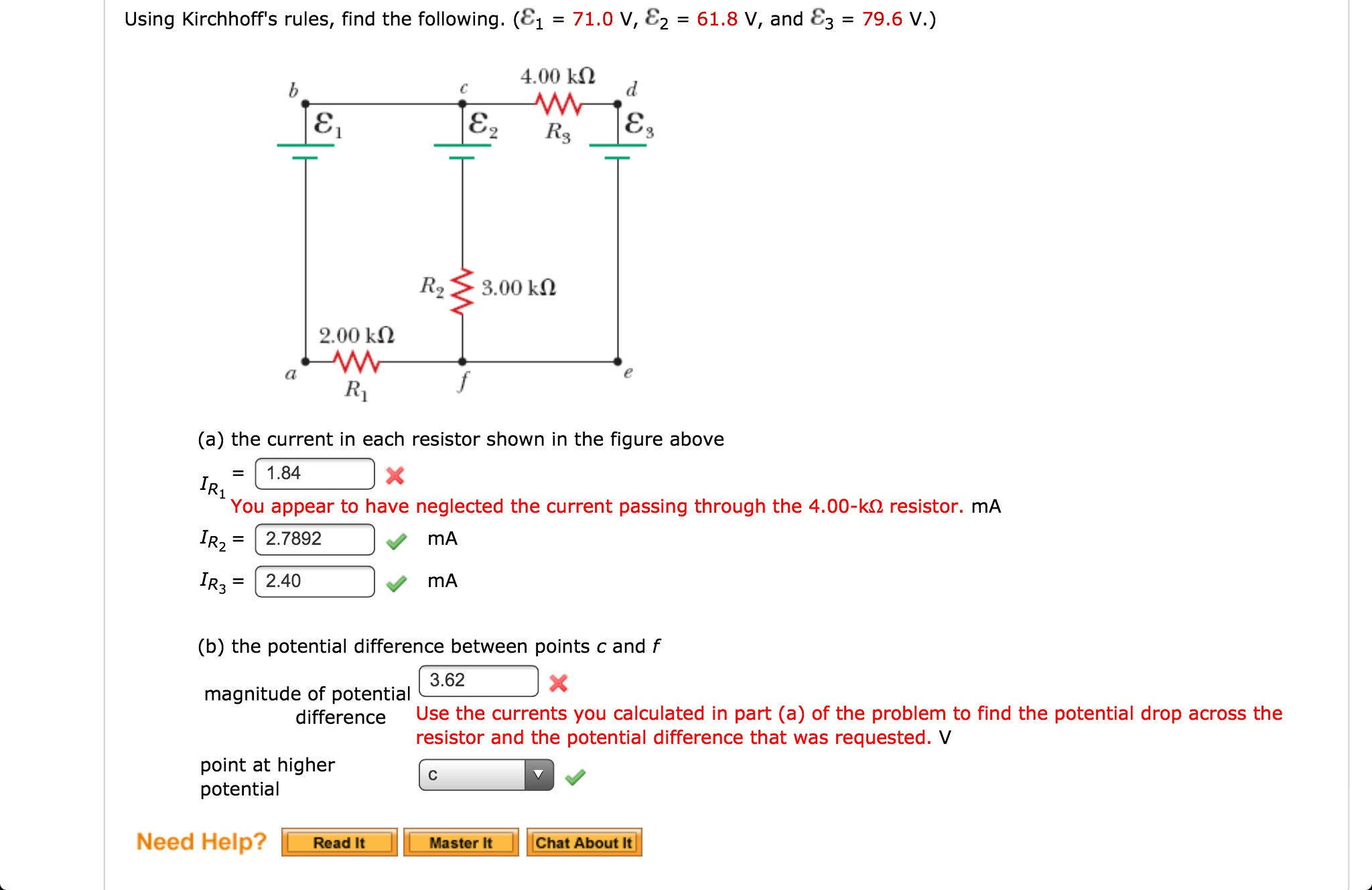 Solved Using Kirchhoff's Rules, Find The Following. ( | Chegg.com