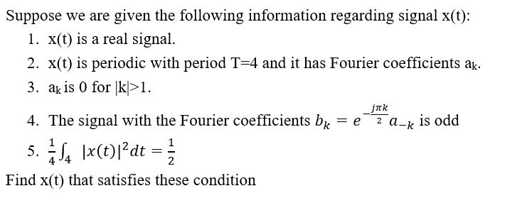 Solved Suppose we are given the following information | Chegg.com