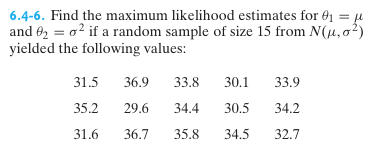 Solved 6.4-6. Find the maximum likelihood estimates for | Chegg.com