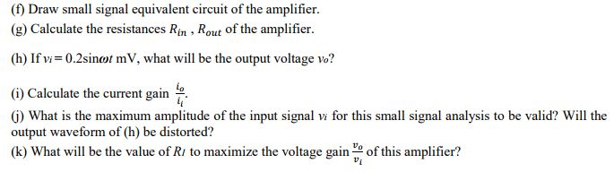 Solved For the BJT amplifier circuit given in Figure 1, it | Chegg.com