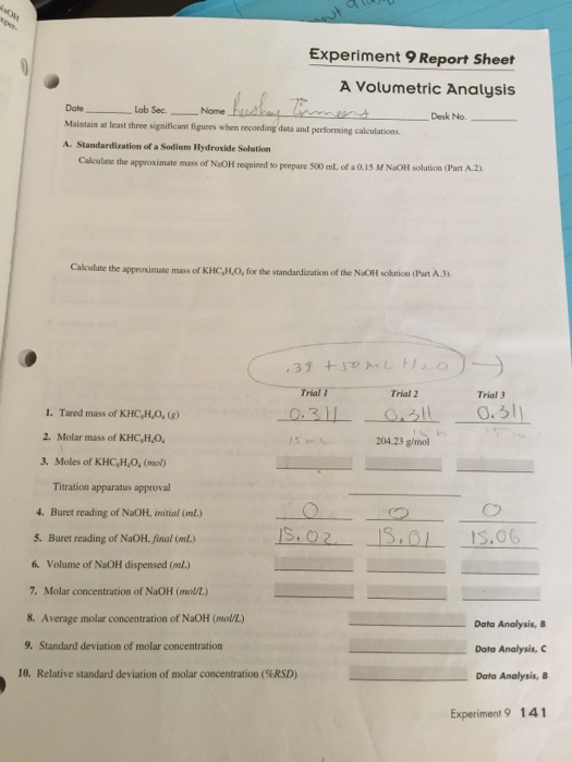 Solved Need Help With My Chemistry Lab Homework . | Chegg.com