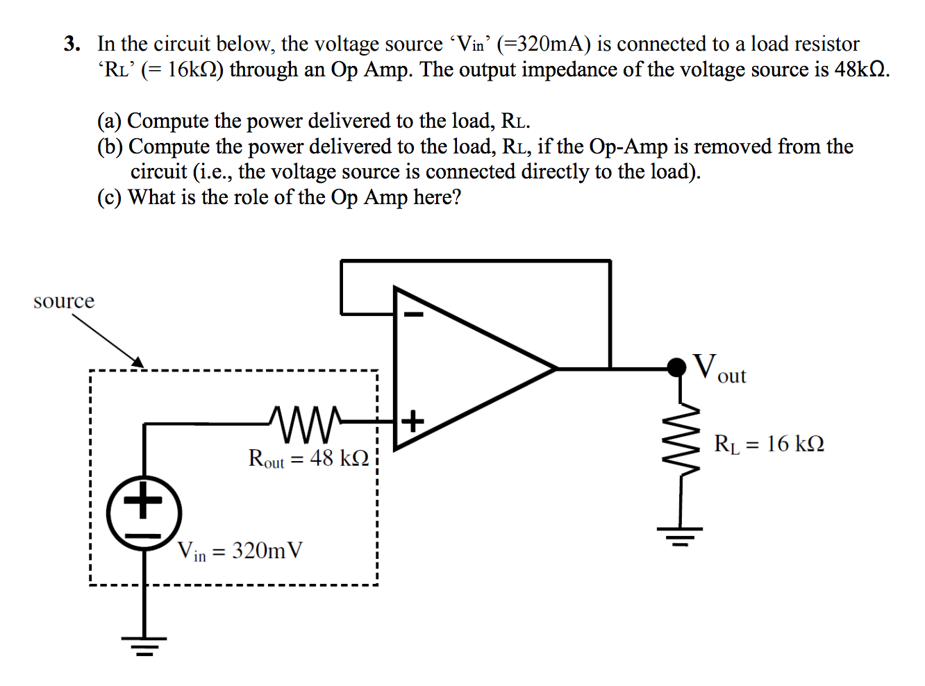 Solved In the circuit below, the voltage source 'V_in'