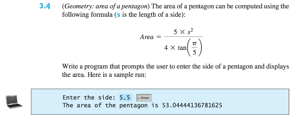 Solved Python Programming Question (Geometry: area of a | Chegg.com