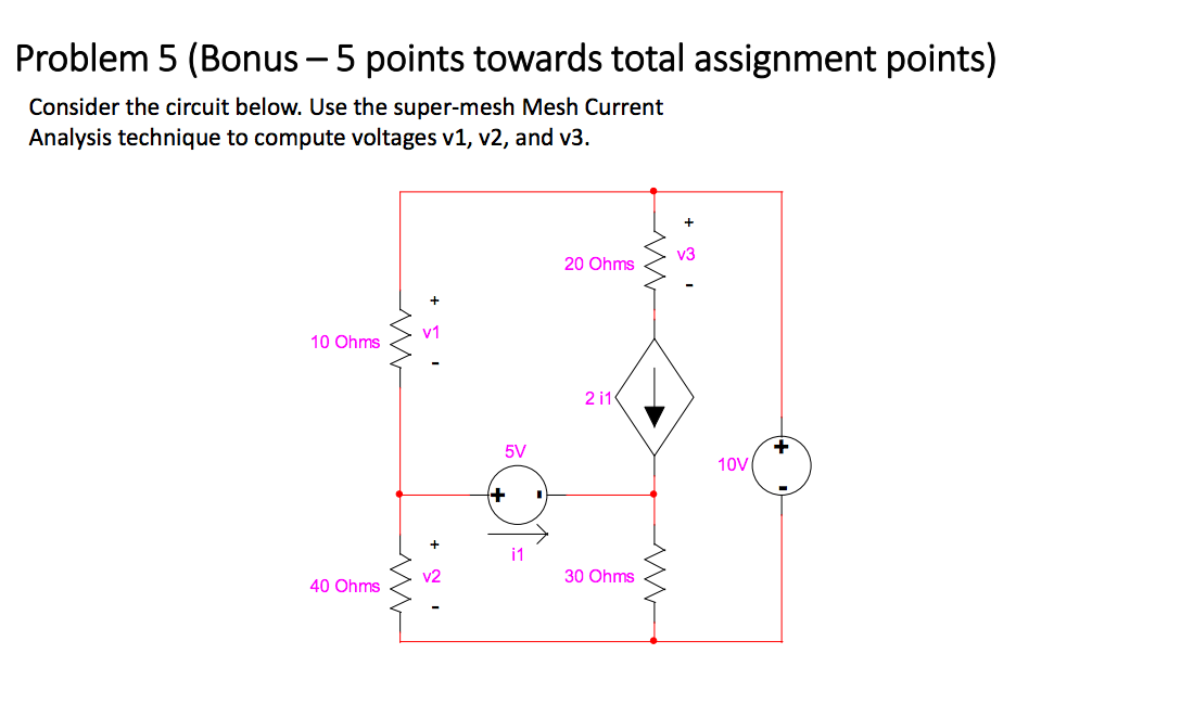 Solved 5. Consider the circuit below. Use the super-mesh | Chegg.com