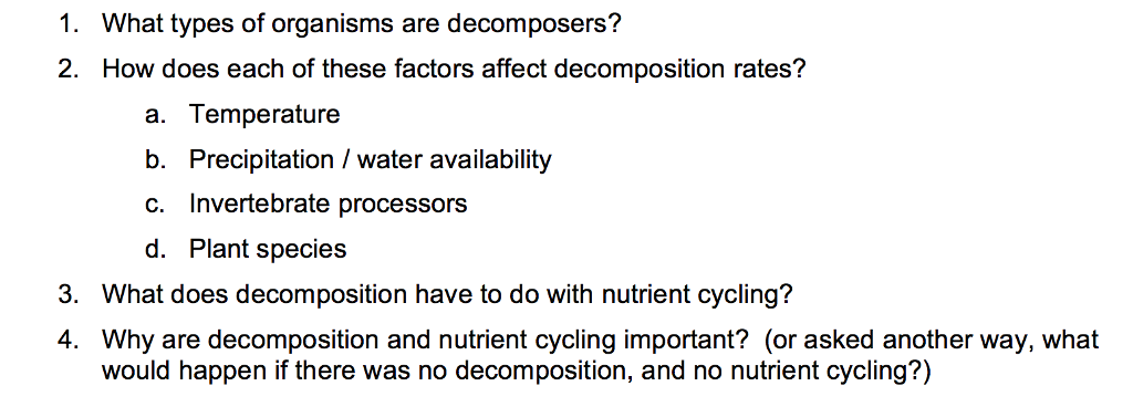 Solved What types of organisms are decomposers? How does | Chegg.com