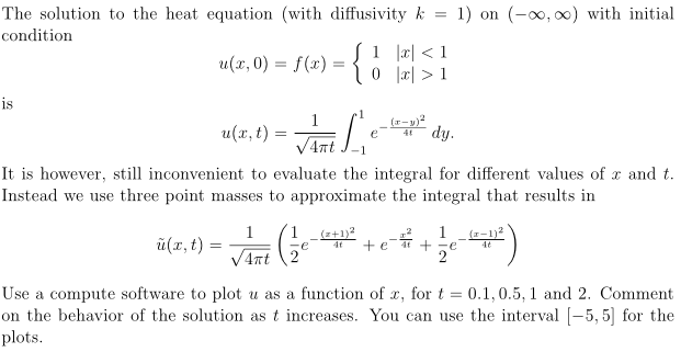 The solution to the heat equation (withe diffusivity | Chegg.com