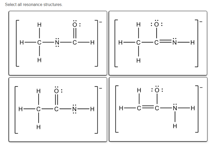 Solved Select all resonance structures. | Chegg.com