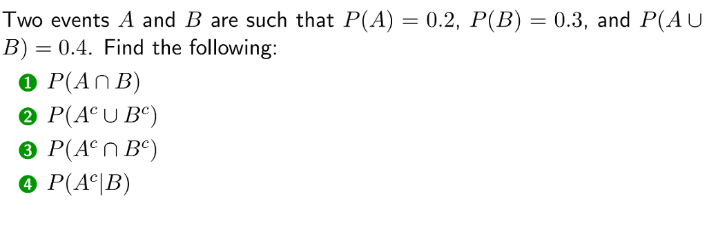 Solved Two events A and B are such that P A 0.2 P B Chegg