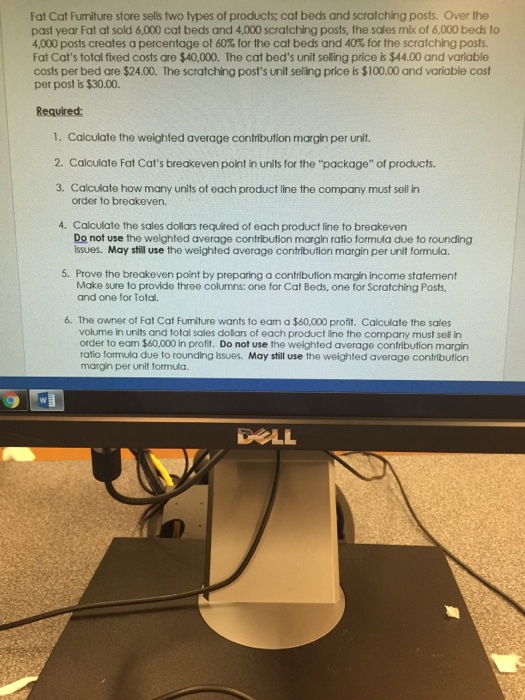 Solved Fat Cat Furniture store sells two types of products