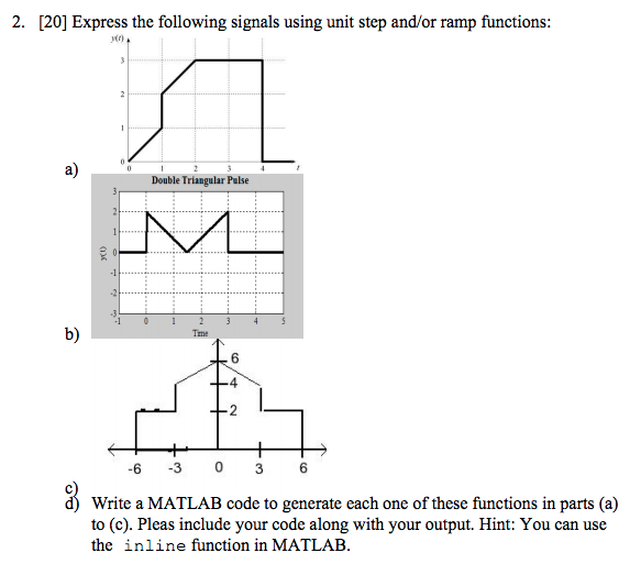 Solved 2. [20] Express the following signals using unit step | Chegg.com