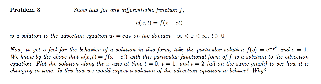 Solved Show that for any differentiate function f, u(x, t) = | Chegg.com