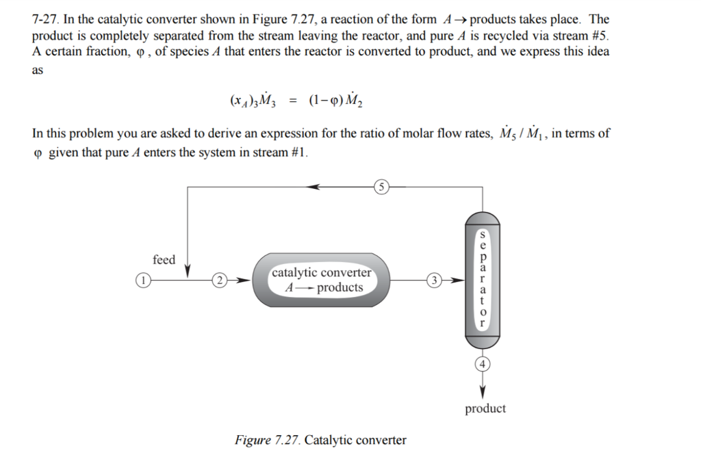 In the catalytic converter shown in Figure 7.27, a