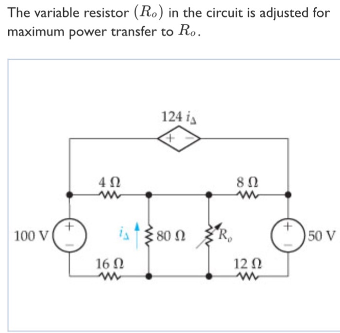 solved-the-variable-resistor-ro-in-the-circuit-is-adjusted-chegg