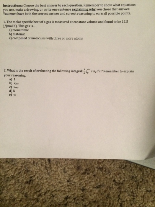 Solved The molar specific heat of a gas is measured at | Chegg.com
