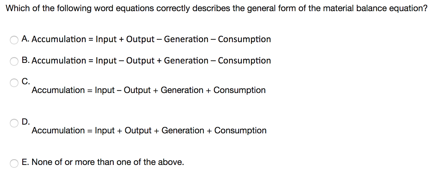 Solved Which of the following word equations correctly