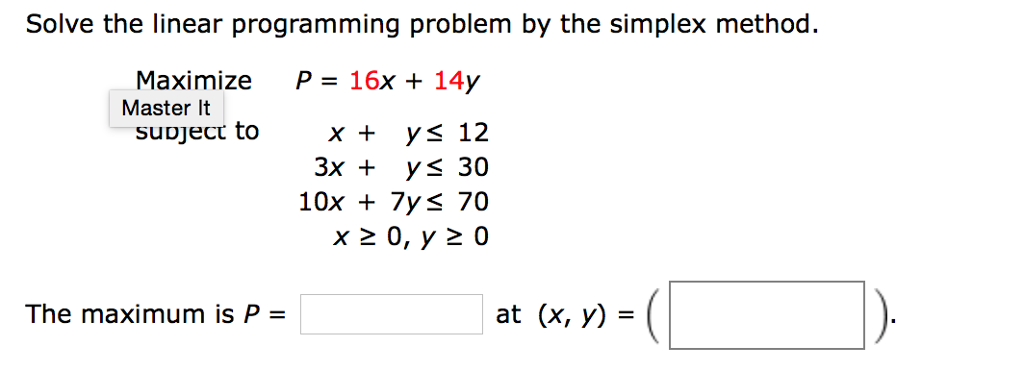 solving linear programming problems by simplex method