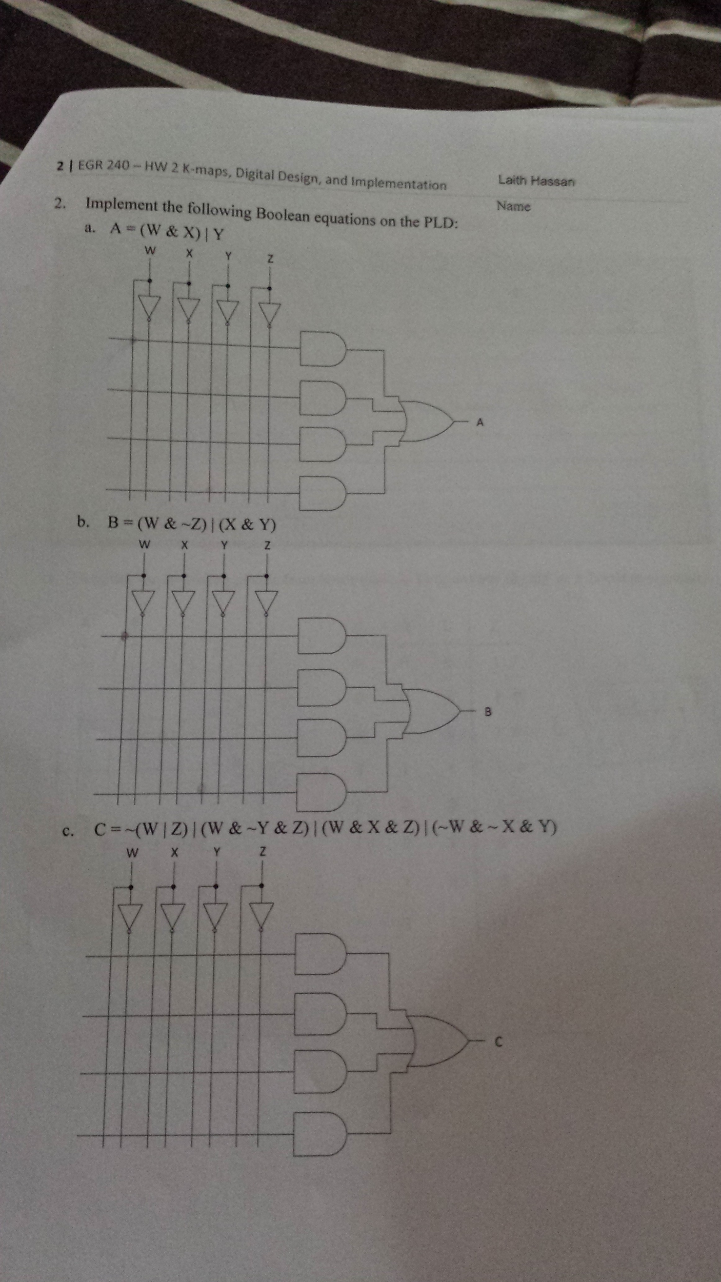 Solved Implement the following Boolean equation on the PLD: | Chegg.com