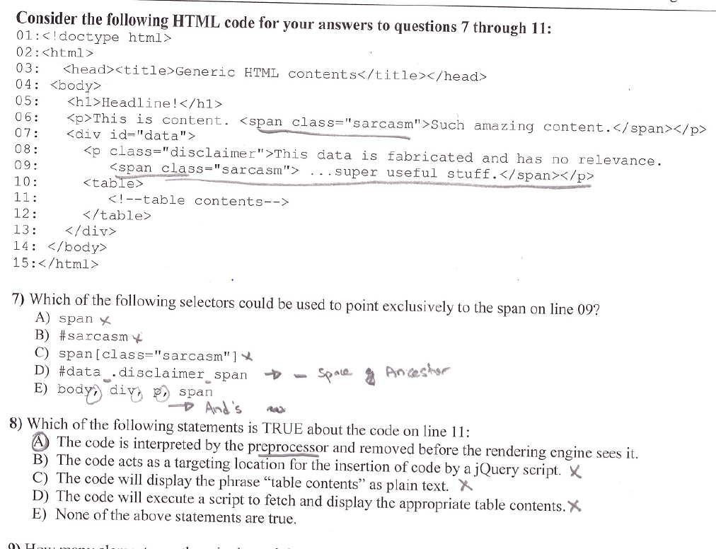 Solved Consider The Following HTML Code For Your Answers To | Chegg.com