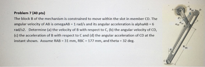 Solved The Block B Of The Mechanism Is Constrained To Move | Chegg.com