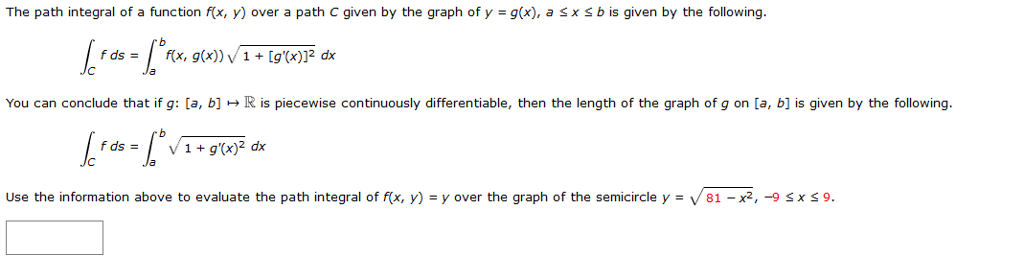 Solved The path integral of a function f(x, y) over a path C | Chegg.com