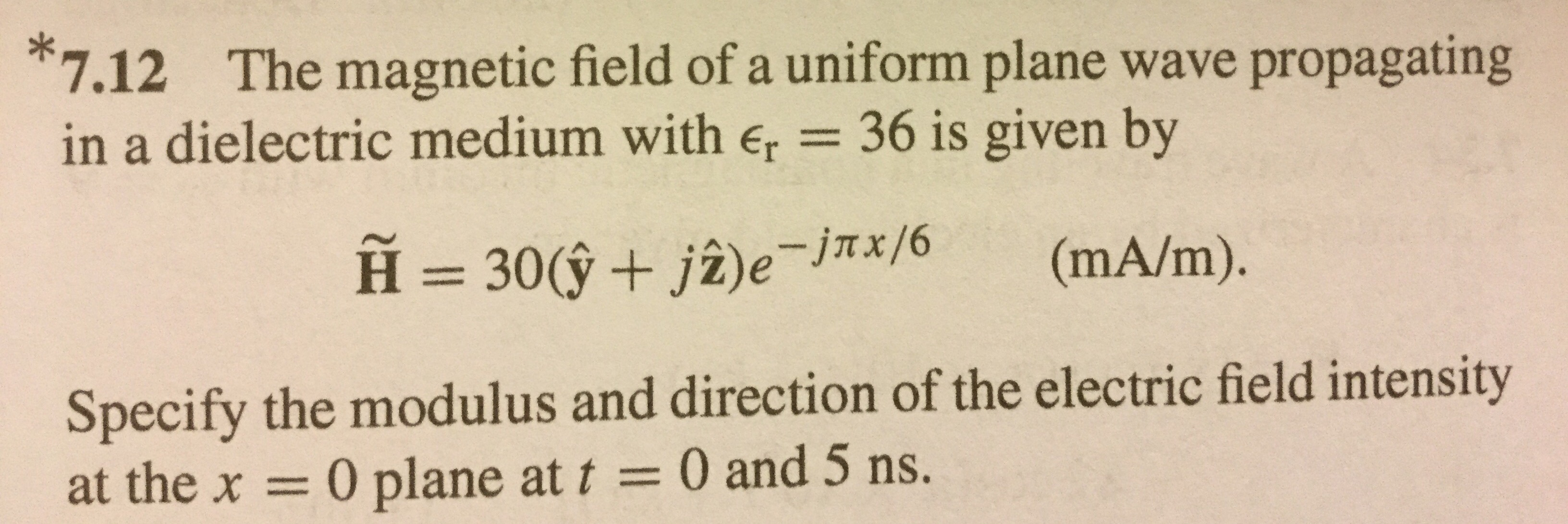 Solved The magnetic field of a uniform plane wave | Chegg.com