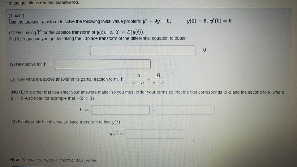 Solved 4 of the questions remain unanswered (1 point) Use | Chegg.com