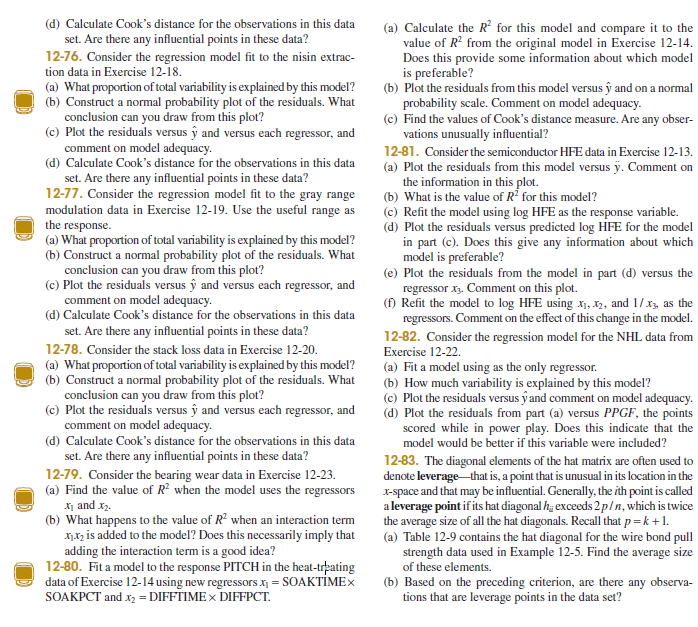 Calculate Cook's distance for the observations in