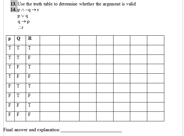Solved Use the truth table to determine whether the argument | Chegg.com