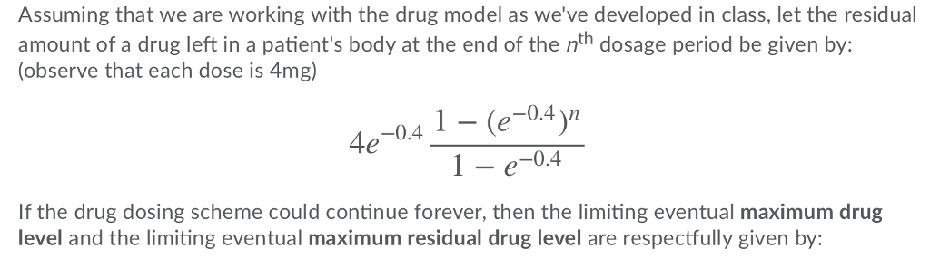Assuming that we are working with the drug model as | Chegg.com
