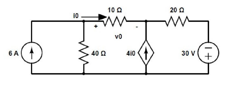 Solved Use the superposition principle to find i0 and v0 in | Chegg.com