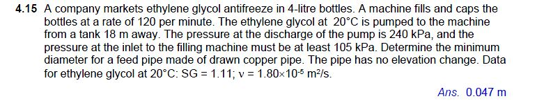 Solved 4.15 A company markets ethylene glycol antifreeze in | Chegg.com