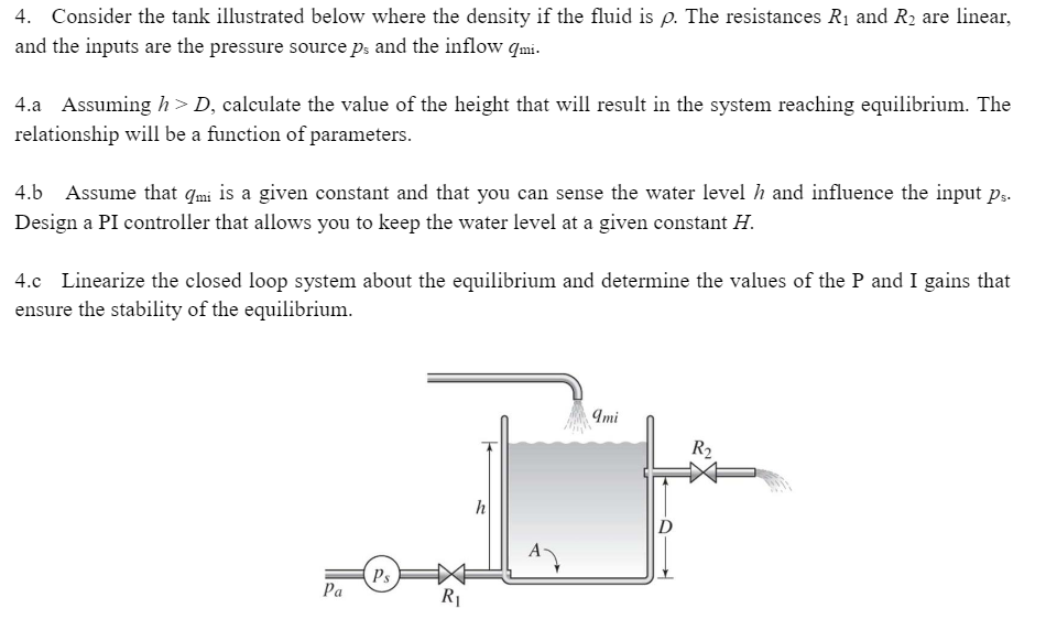 Consider the tank illustrated below where the density | Chegg.com