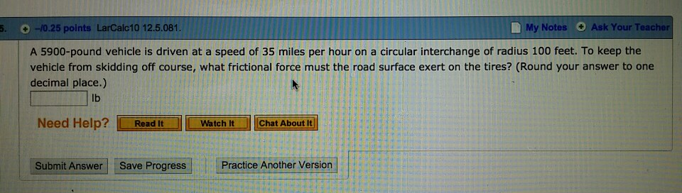 Solved A 5900 pound Vehicle Is Driven At A Speed Of 35 Miles Chegg