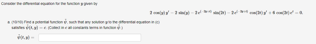 Solved Consider the differential equation for the function y | Chegg.com