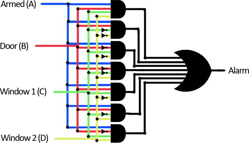 Password Security System Using Logic Gates Circuit Diagram