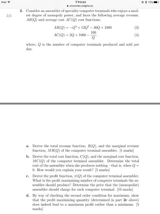 Solved Consider an assembler of specialty computer terminals