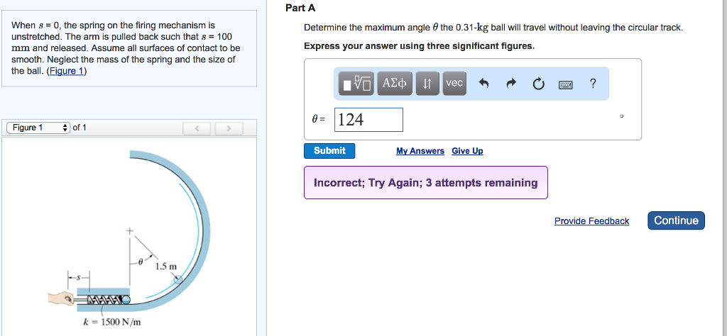 Solved When s = 0, the spring on the firing mechanism is | Chegg.com