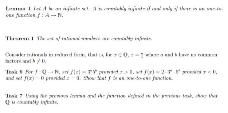 Solved Lemma 1 Let A be an infinite set. A is countably | Chegg.com