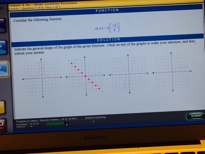 Solved Lesson 4.3a y Question 7 of 8, Step 1 of 2 FUNCTION | Chegg.com