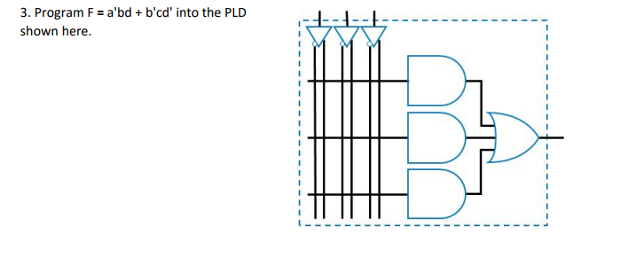 Solved Program F = A'bd + B'cd' Into The PLD Shown Here. | Chegg.com