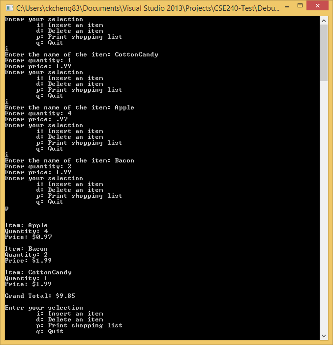 Solved Create a shopping list to keep track of the items | Chegg.com