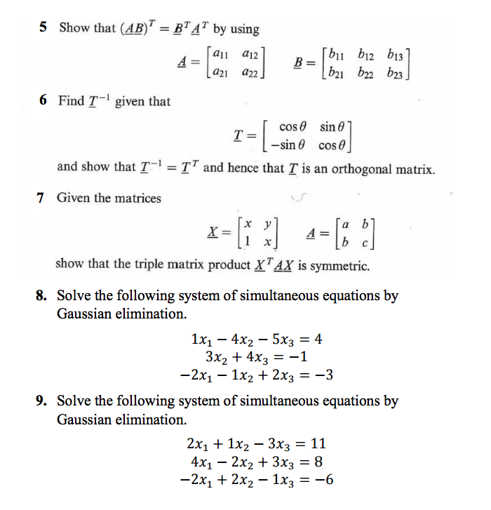 Solved Show That (AB)^T = B^TA^T By Using A = [a_11 A_12 | Chegg.com