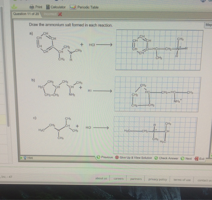 Solved Draw the ammonium salt formed in each reaction.