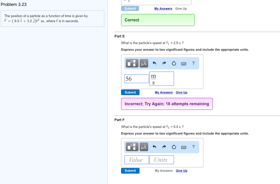 Solved The position of a particle as a function of time is | Chegg.com