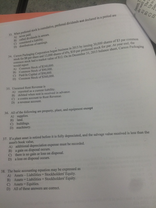 Solved When preferred stock is cumulative, preferred | Chegg.com